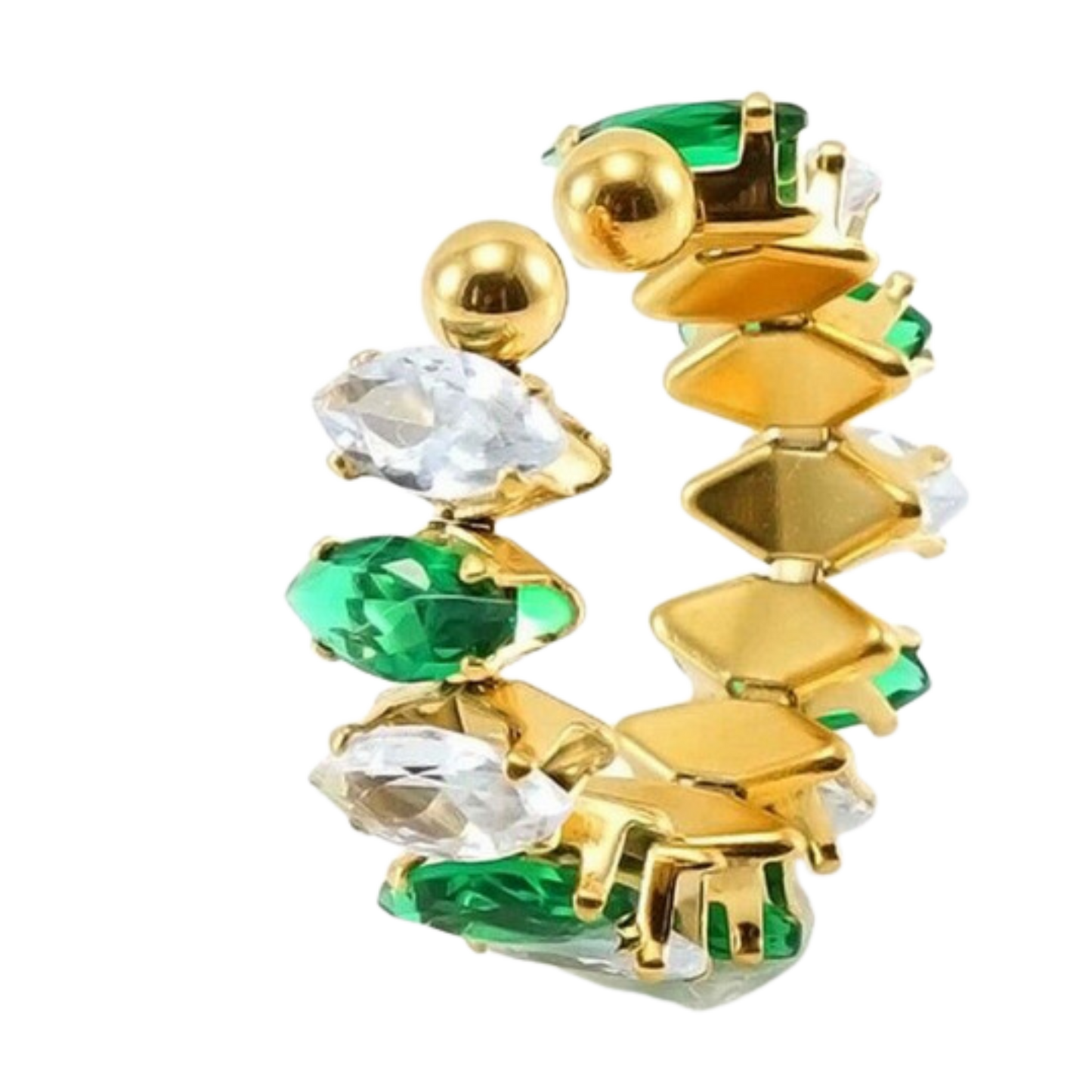 Emerald Luxe Ring – Golden Radiance